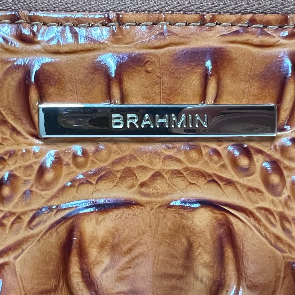 Brahmin Tia Pecan Crocodile Embossed Leather Tote Bag - Picture 3 of 16